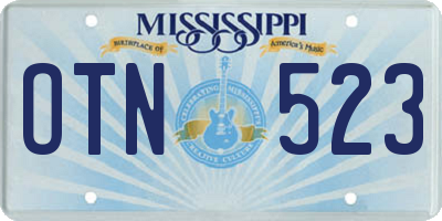 MS license plate OTN523
