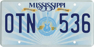 MS license plate OTN536