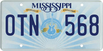 MS license plate OTN568