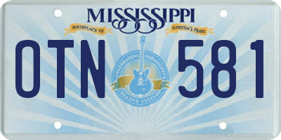 MS license plate OTN581