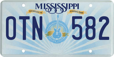 MS license plate OTN582