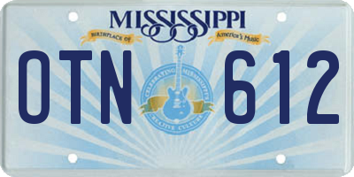 MS license plate OTN612