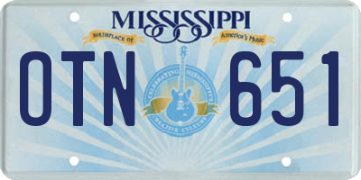 MS license plate OTN651