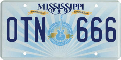 MS license plate OTN666