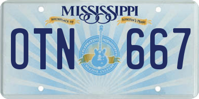 MS license plate OTN667
