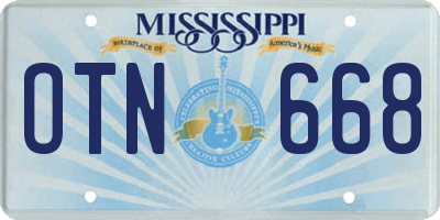 MS license plate OTN668