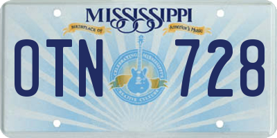 MS license plate OTN728