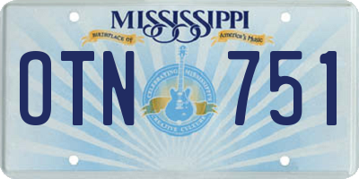 MS license plate OTN751