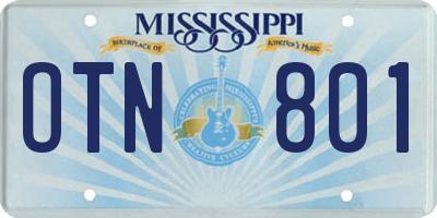 MS license plate OTN801