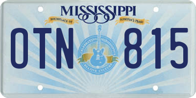 MS license plate OTN815