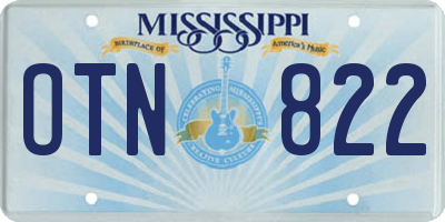MS license plate OTN822