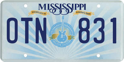 MS license plate OTN831