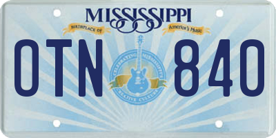 MS license plate OTN840
