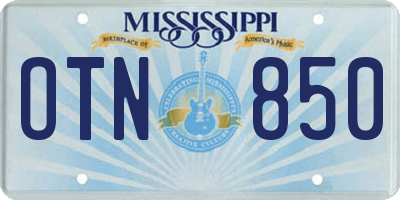 MS license plate OTN850