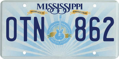 MS license plate OTN862