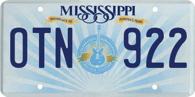 MS license plate OTN922