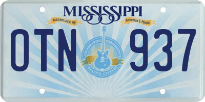 MS license plate OTN937
