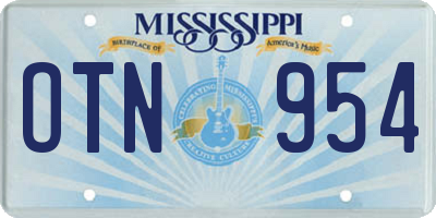 MS license plate OTN954