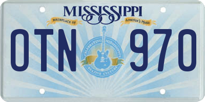 MS license plate OTN970