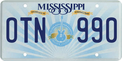 MS license plate OTN990