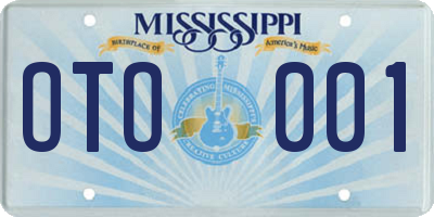 MS license plate OTO001