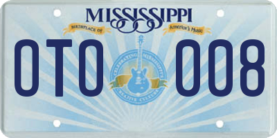 MS license plate OTO008