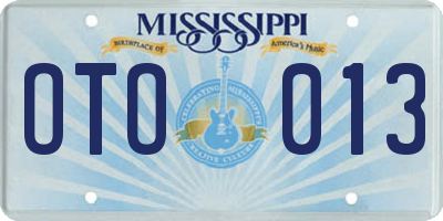MS license plate OTO013