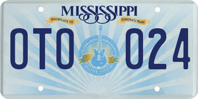 MS license plate OTO024