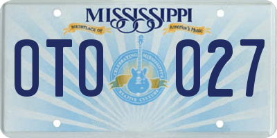 MS license plate OTO027