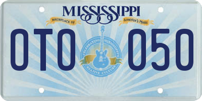 MS license plate OTO050