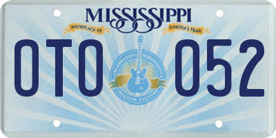 MS license plate OTO052