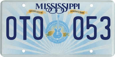 MS license plate OTO053