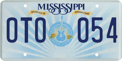 MS license plate OTO054