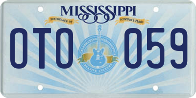 MS license plate OTO059
