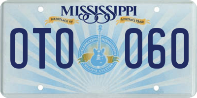 MS license plate OTO060