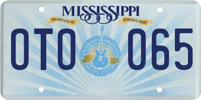 MS license plate OTO065