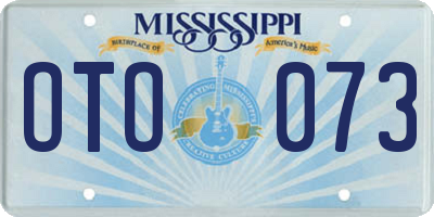 MS license plate OTO073