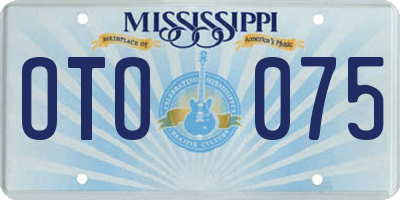 MS license plate OTO075
