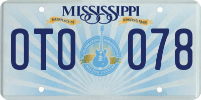 MS license plate OTO078