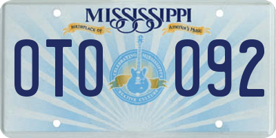 MS license plate OTO092