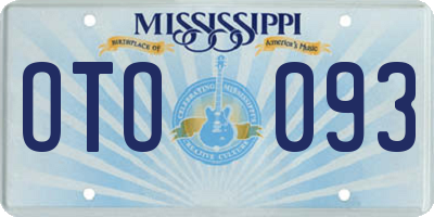 MS license plate OTO093