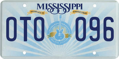 MS license plate OTO096