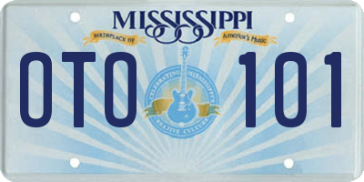 MS license plate OTO101