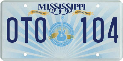 MS license plate OTO104