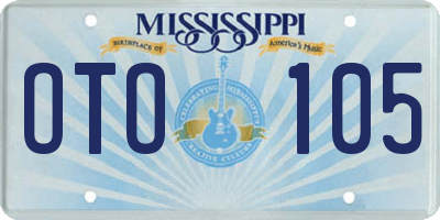 MS license plate OTO105