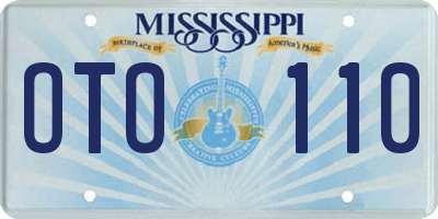 MS license plate OTO110
