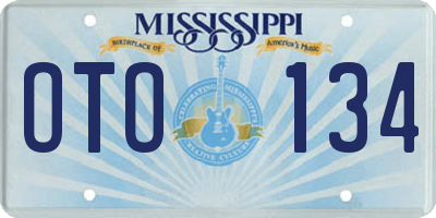MS license plate OTO134
