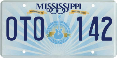 MS license plate OTO142