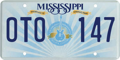 MS license plate OTO147