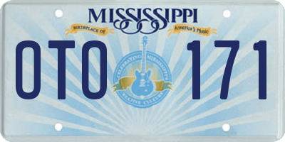 MS license plate OTO171